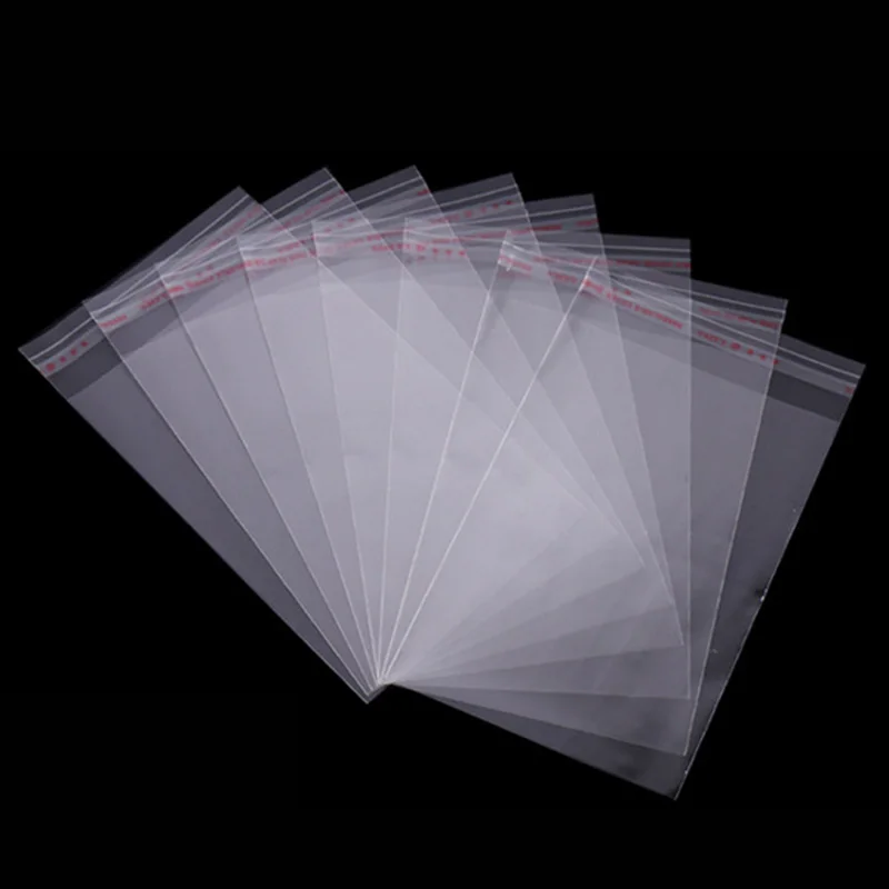100pcs/lot Multi Size Self Adhesive Seal Clear Plastic Bags Transparent Storage Plastic Poly OPP Bags For Jewelry Packaging