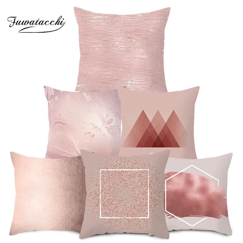 Чехол на подушку Fuwatacchi из розового золота наволочки с геометрическим цветком