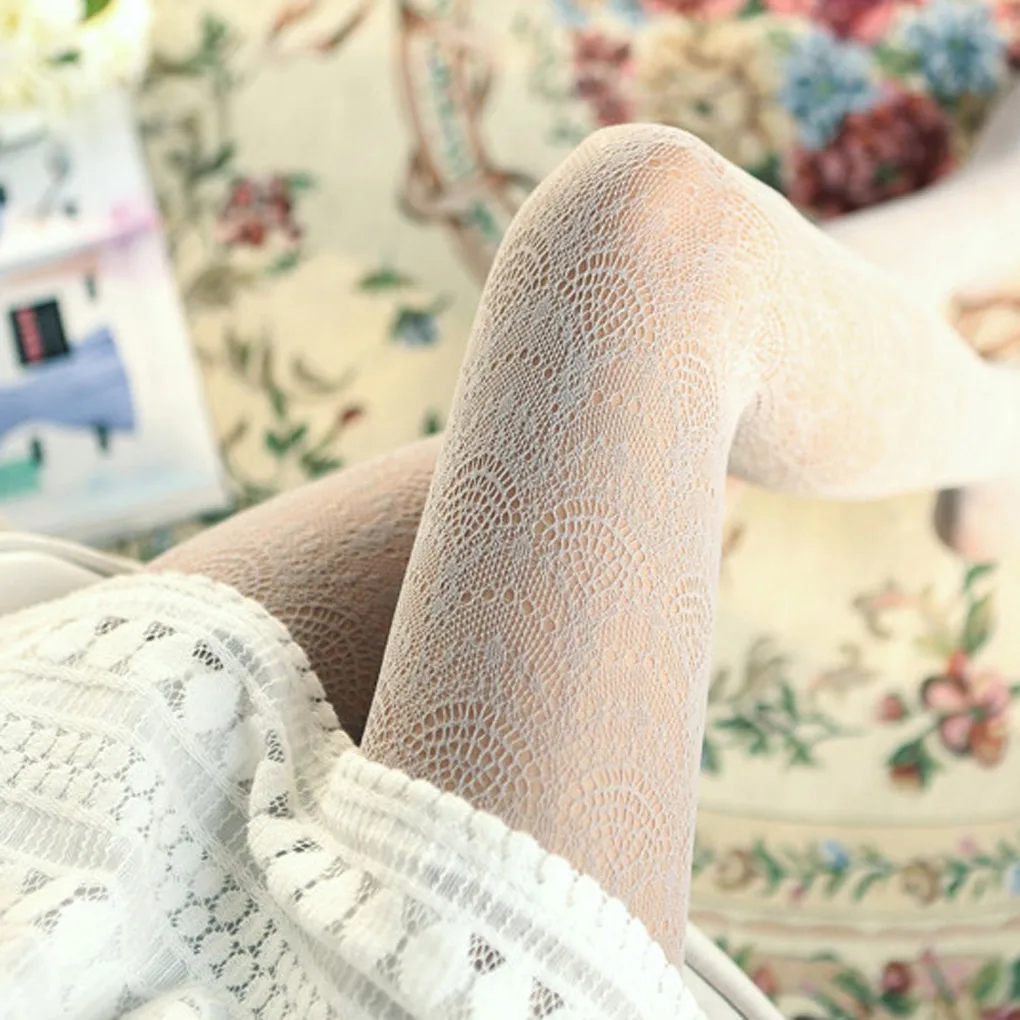 Женские кружевные длинные колготки с цветочным принтом|stocking tights|pantyhose longtight tights |