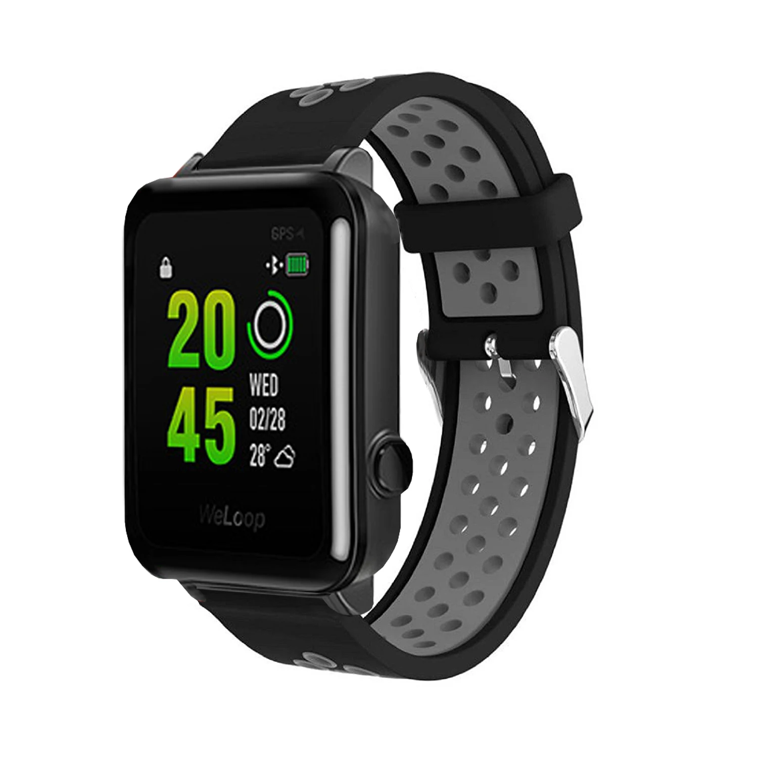 black gray Спортивный силиконовый ремешок для Xiaomi Huami Amazfit Bip BIT PACE Lite, Молодежные умные часы с пряжкой, браслет 20 мм, сменный ремешок - Цвет: black gray