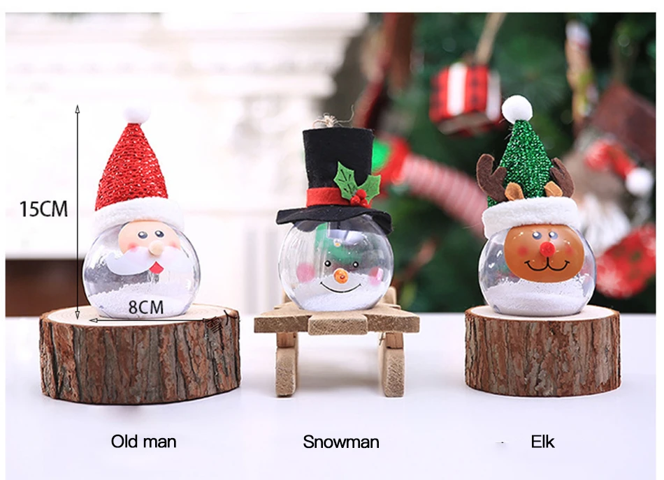 led Christmas ball with bear Santa Claus snowman deer Tree Decoration Navidad Decorations Toy Gifts Natal Ornaments | Дом и сад