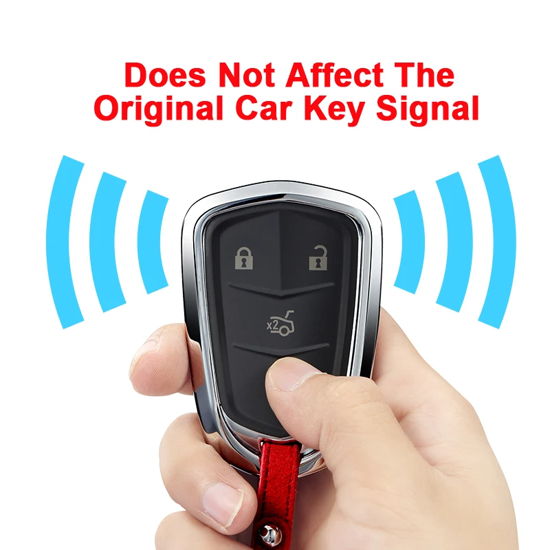 Genuine Leather Galvanized Alloy Car Key Case Cover For Cadillac ATS-L/XTS/XT5/CTS/CT6 Escalade ESV SRX TS-L BLS | Автомобили и