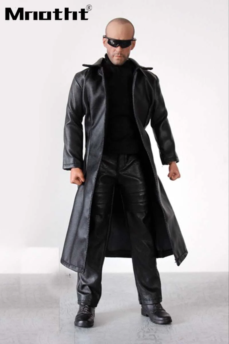 1:6 Scale Male Soldier Black Leather Coat with Pants Shoes for 12inch Action Figures Without Head Sculpt Body m5 | Игрушки и хобби