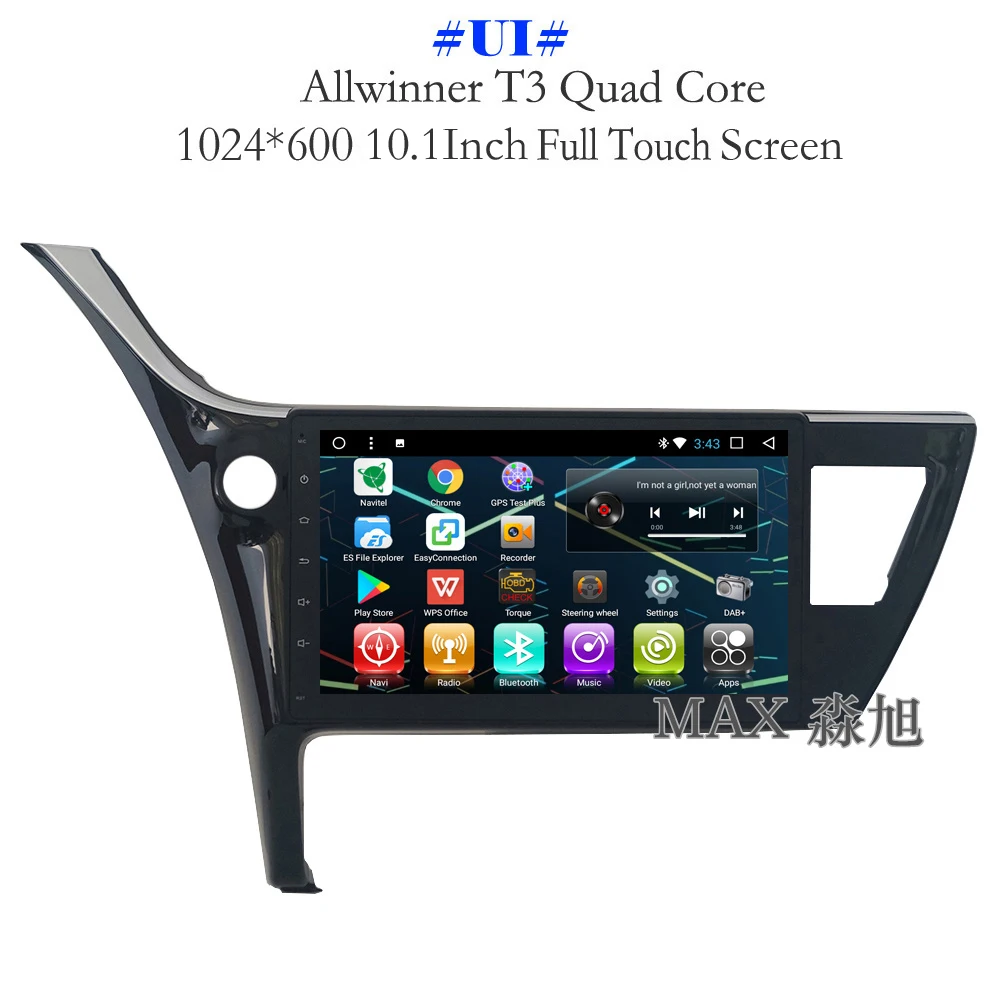 Навигационная система MAX GPS Android 8.1.0 для автомобиля Toyota Corolla 2017 с DVD-плеером, радио RDS, Bluetooth для звонков и музыки, 4G WiFi, управление на кнопках на руле, бесплатными картами.