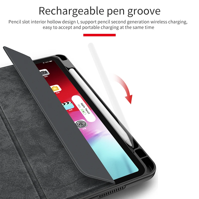 Business Retro Funda For iPad Pro 11 Case with Pencil Holder Support Wireless Charging for 2018 smart Cover | Компьютеры и офис