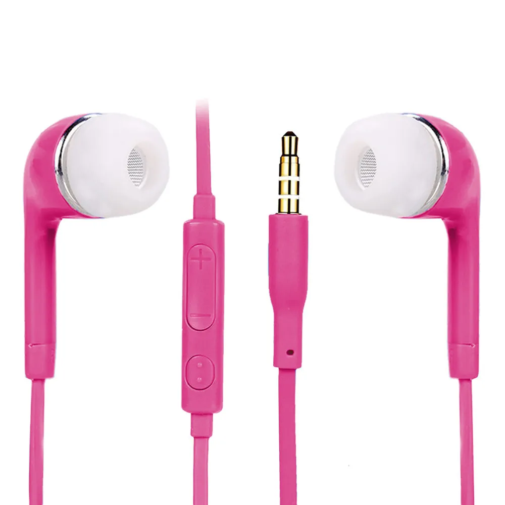 Hot Pink Гарнитура 3,5 мм в ухо стерео наушники головной телефон с микрофоном для samsung Galaxy S3 телефон любой 3,5 мм интерфейс наушники A30#3$0,8 - Цвет: Hot Pink