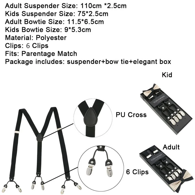 Происхождение bowtie suspender комплект стильный семейной фотосессии наряд матч