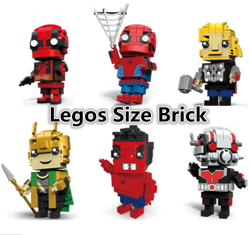 Новый Brickheadz Супергерои Мстители Бесконечность война Мини милая кукла модель