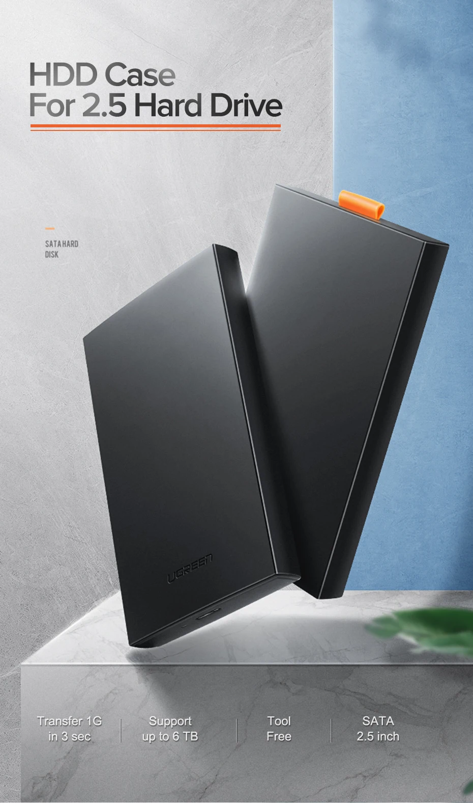 Ugreen 2,5 HDD чехол SATA к USB 3,0 адаптер внешний жесткий диск Корпус для SSD диск коробка-чехол на HDD HD 2,5 SSD чехол SATA к USB