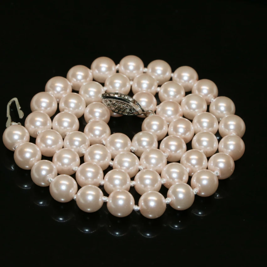 Высокое качество розовый искусственный жемчуг оболочки круглые 8 мм бусы