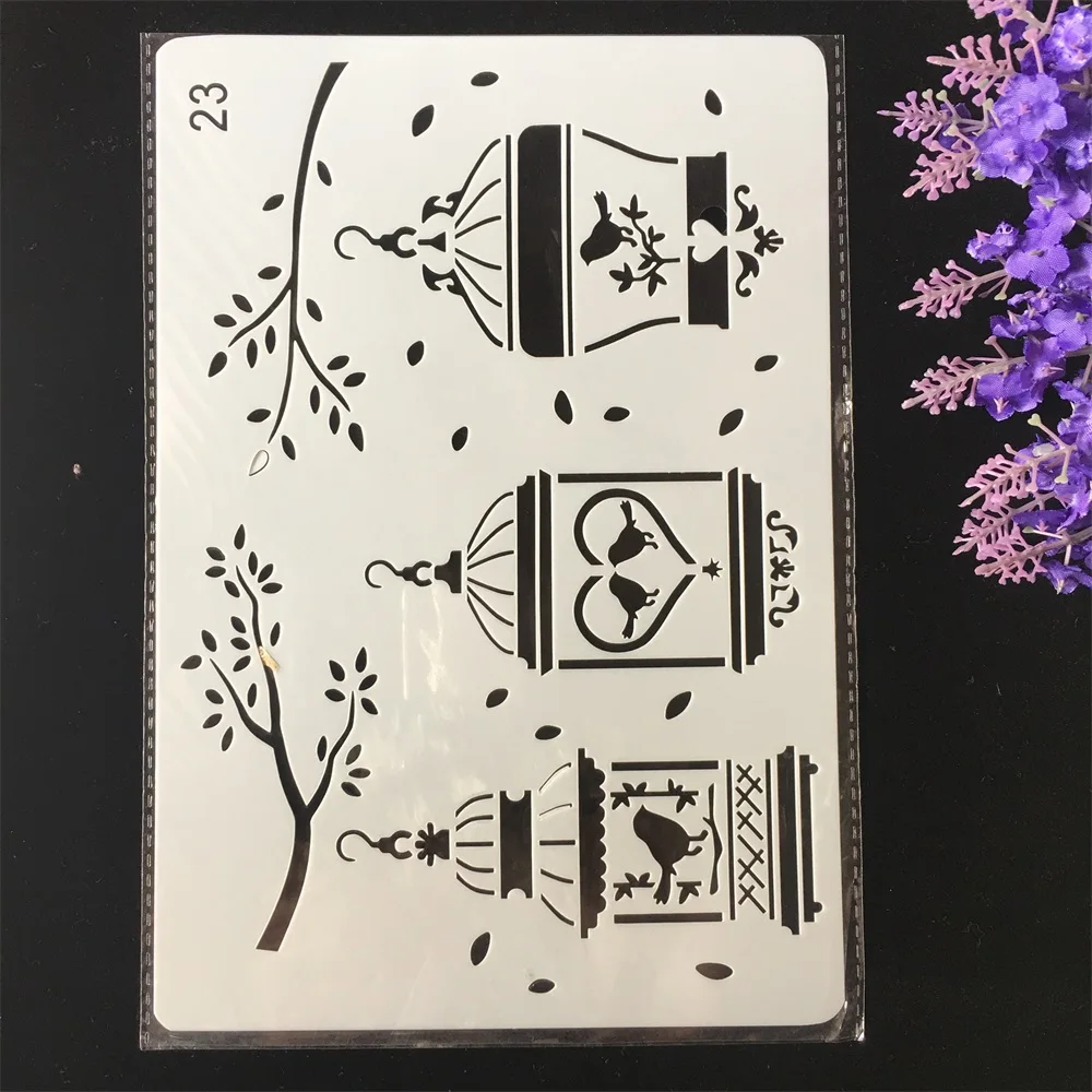 Лидер продаж трафареты 26 см в виде птичьей клетки для творчества и рукоделия