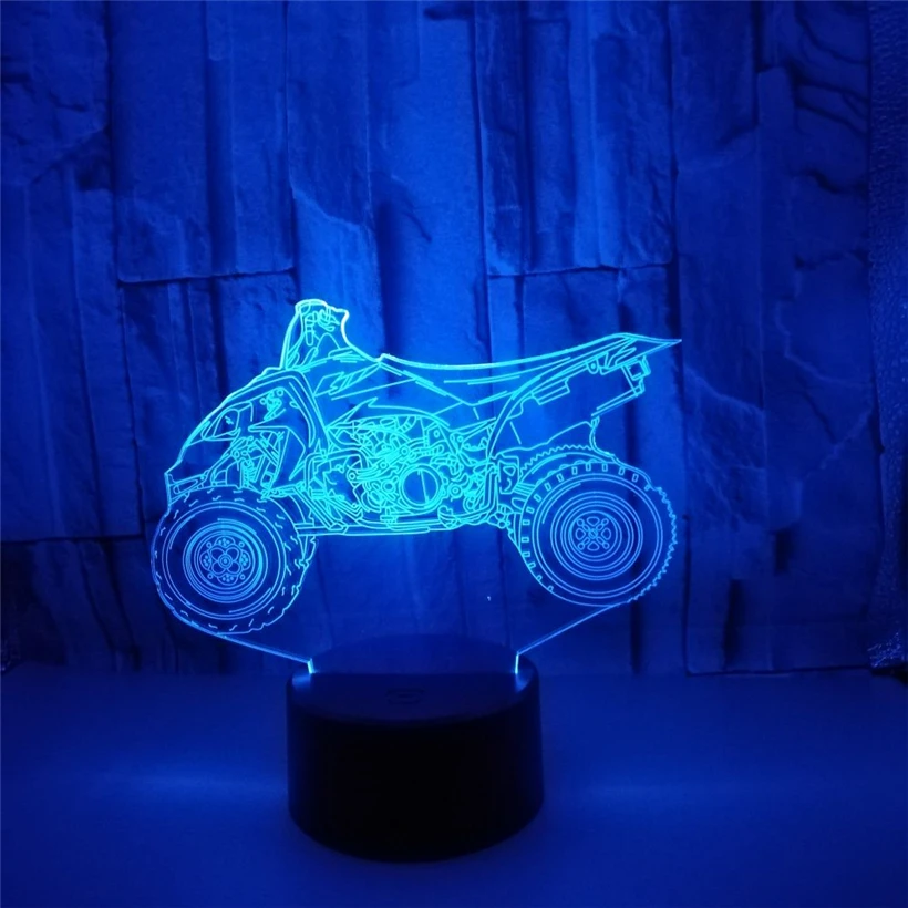 Модель мотоцикла 3D иллюзия ночник светодиодная лампа USB сенсорный 7 цветов