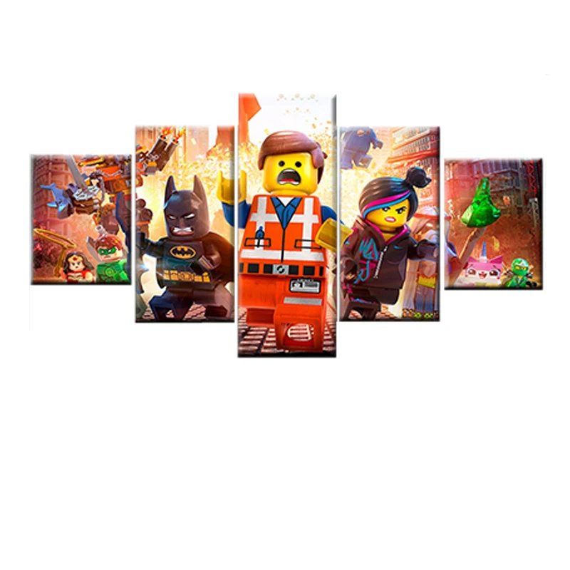 5 шт. художественный модульный постер из фильма LEGO для детской комнаты настенное