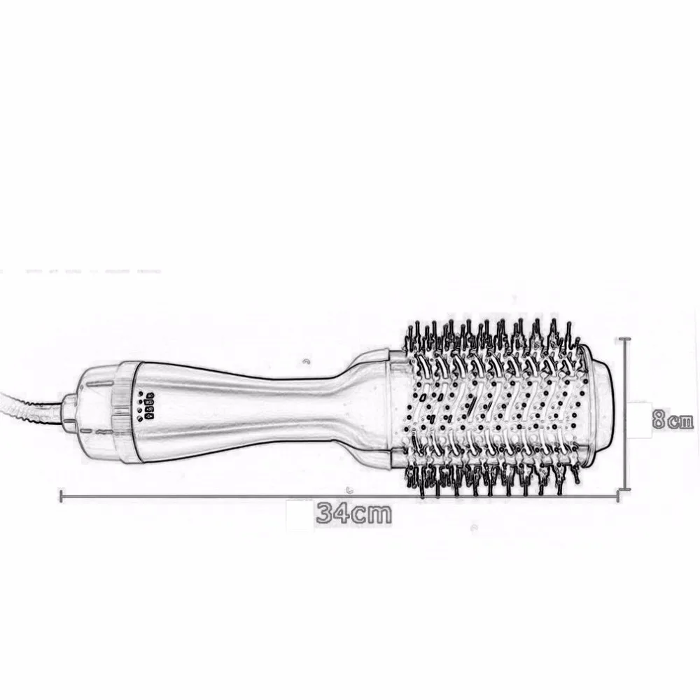 Electric Heating Comb Hair Straightener Curler Professional Salon One Step Dry/Wet Two Using Hair Dryer Brush