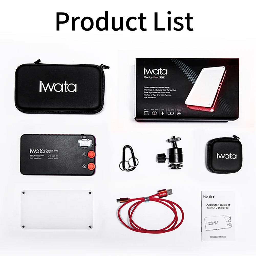 Iwata Genius Pro GP-01 PRO 24 Вт светодиодный заполняющий светильник 2600 K-6000 K литиевая батарея портативный телефон уличный видео светильник для фотосъемки