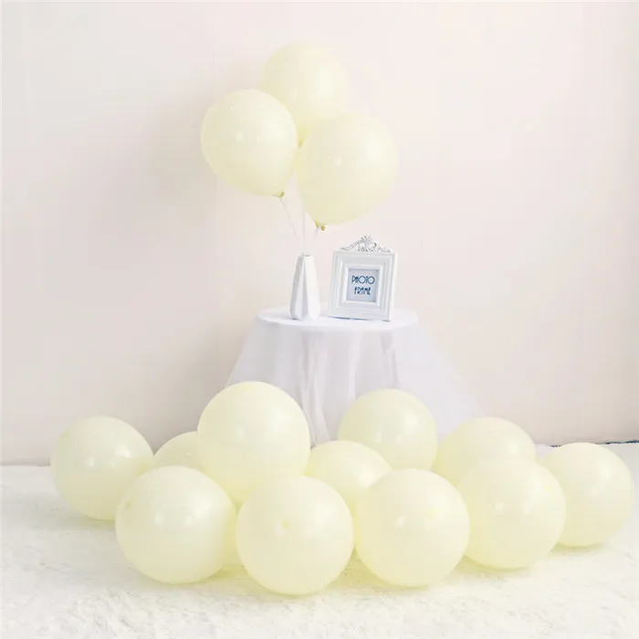 100pcs yellow 10 дюймов 2,4 г 100 шт пастельные шары для активного отдыха, вечеринки, дня рождения, свадебные шары для украшения, разноцветные пастельные шары макарон - Цвет: 100pcs yellow