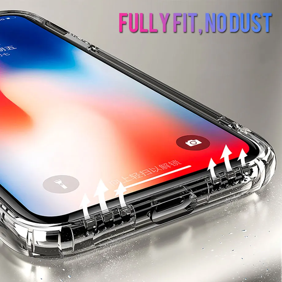 Мягкий чехол на iPhone 11 Pro Max противоударный ясное прозрачное покрытие для iPhone 11Pro X XS MAX XR 6 6S 7 8 Plus Shell