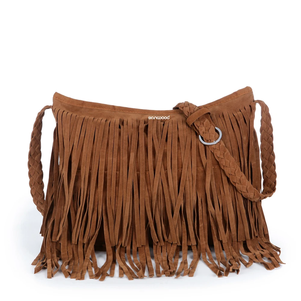 Хит новинка женская модная сумка мессенджер через плечо с бахромой и кисточками