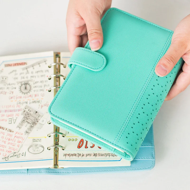 

K&KBOOK 2018 New Macaron Hollow Leather Notebook Dairy Spiral Notebook A5 A6 Personal Daily Weekly Planner Agenda Organizer