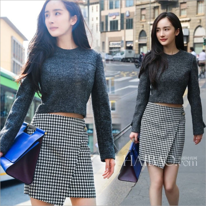 Горячая распродажа женщины элегантный горошек черный + белый патч работа полный