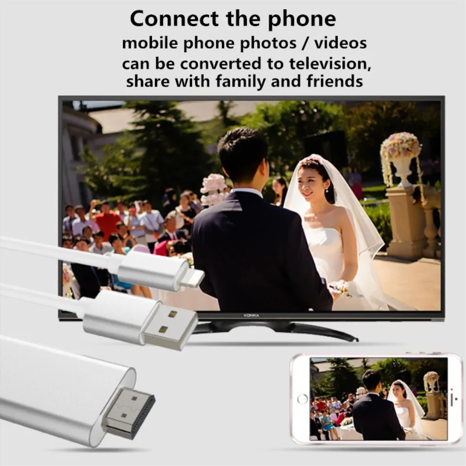 Кабель HDMI с Lightning на адаптер HDTV AV USB кабель 1080P для iPhone X 8 7 6S Plus iOS iPad Air /iPad mini 2 3