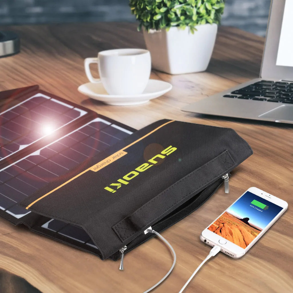 Suaoki 60 Вт солнечное зарядное устройство портативная складная солнечная энергия с