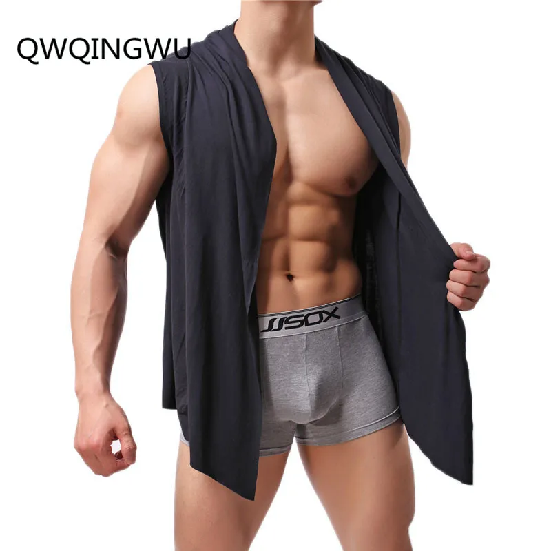 Sexy Cool Men Coat Undershirt Shaper Wrestling Singlets Underwear Soft Modal Sleeves Costume Undershirt Homewear Tops