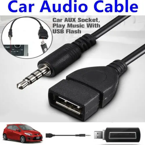 3 5 мм Штекерный AUX аудио разъем USB 2 0 Женский конвертер шнур Автомобильный MP3|Акустическая линия| |