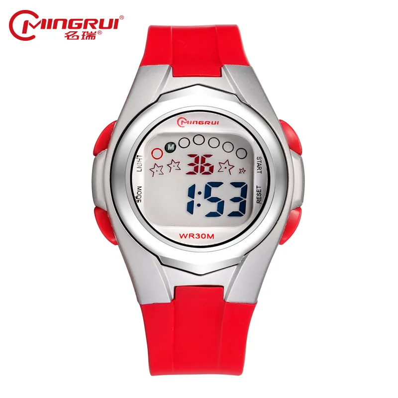 Наручные часы MINGRUI для детей водонепроницаемые силиконовые цифровые с