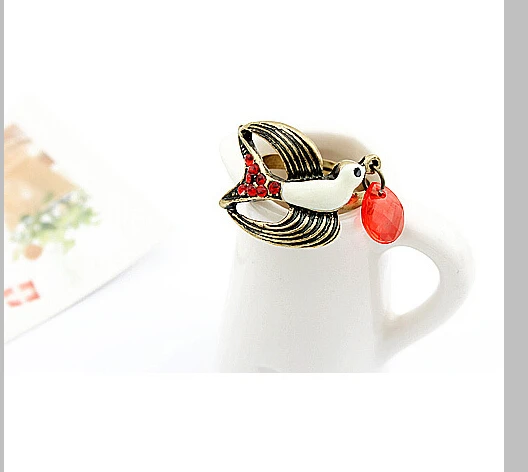 Лидер продаж 2018 винтажное модное кольцо R150 из сплава в виде маленькой птицы