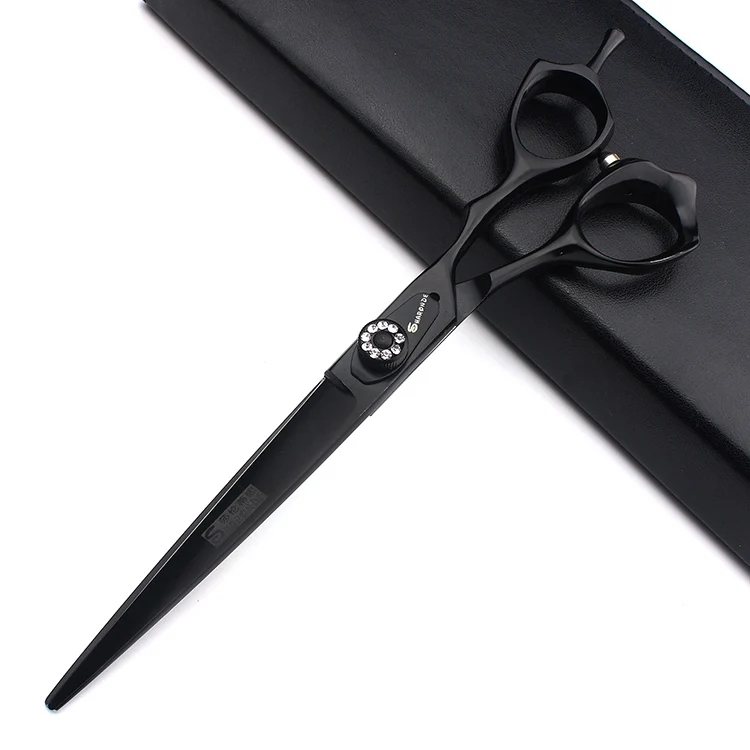 black Cutting 7 дюймов фиолетовый дракон собака Уход Ножницы Набор Собака Ножницы Профессиональные изогнутые ножницы для резки Истончение makas tijeras - Цвет: black Cutting
