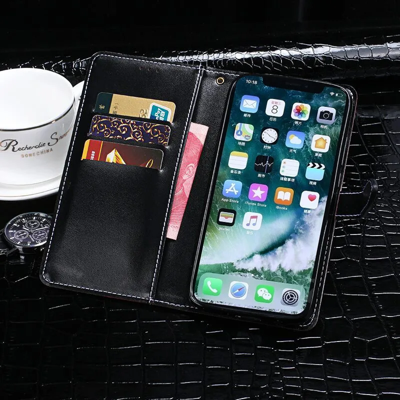 Чехол из натуральной кожи с крокодиловым лицевым покрытием для Apple iPhone X 10 5 8 дюйма