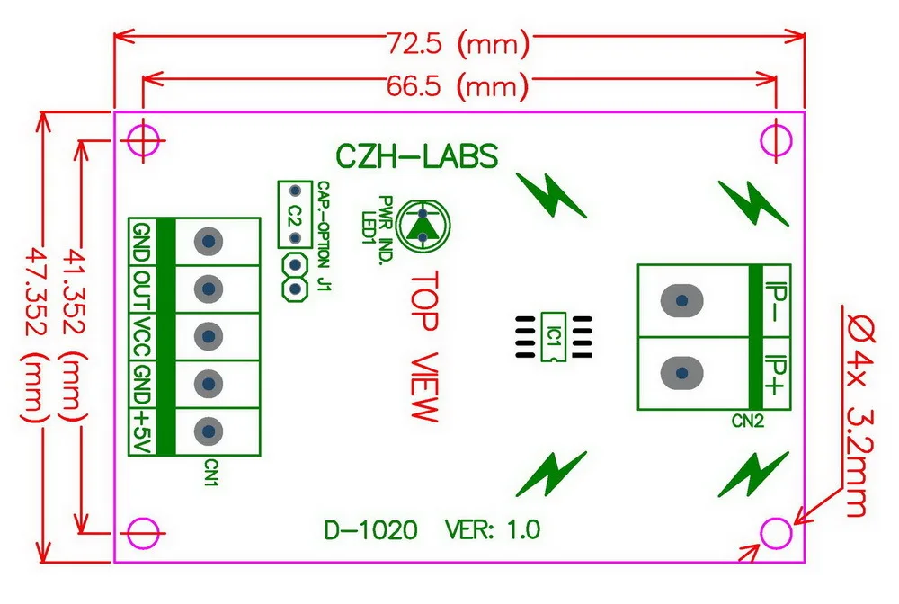 Монтажная панель +/ 20Amp плата модуля датчика переменного/постоянного тока на