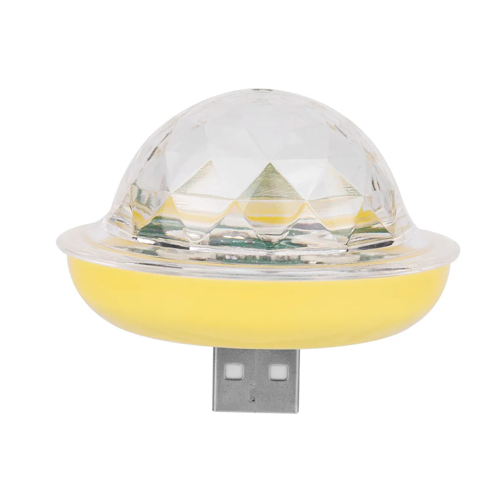 Yellow USB светильник-гаджет USB мини светодиодный RGB диско-сценический светильник вечерние Клубные DJ KTV Рождественский волшебный телефон шар лампа гаджеты Inteligentes светильник ing - Цвет: Yellow
