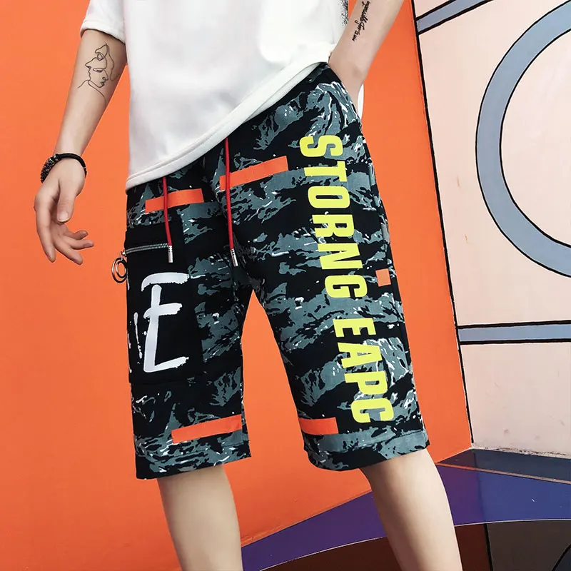 

Casual Summer Shorts Men 2021 New Streetwear Letter Printing Mens Shorts Camouflage Bermuda Beach Men's Shorts Homme