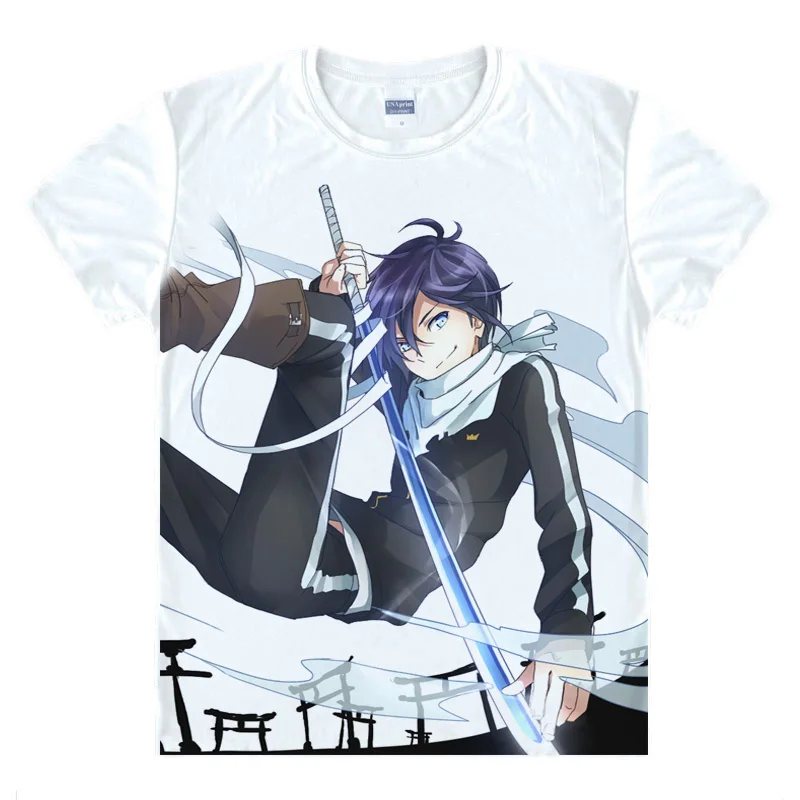 Японский аниме Noragami косплей Yato принт с коротким рукавом футболки Iki Hiyori Топы