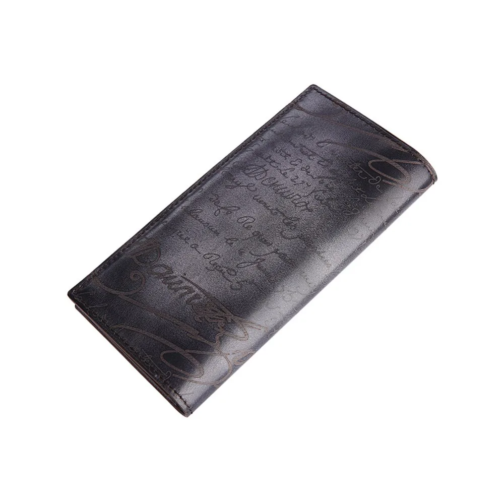 Терсе_длинный кошелек ручной работы из натуральной кожи деловой с гравировкой