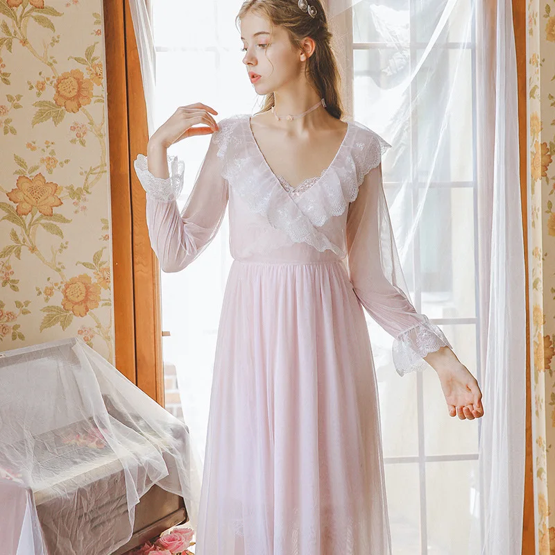 Женский халат для медового месяца белый Хлопковый кружевной наряд принцессы