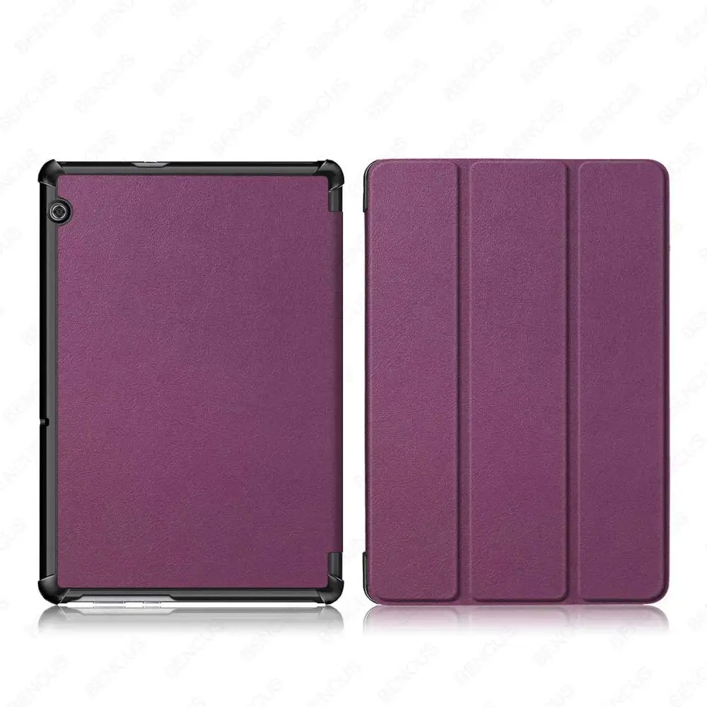 T5-10-KST-Purple Ультратонкий чехол из искусственной кожи для huawei MediaPad T5 AGS2-W09/L09/L03/W19 10," чехол-подставка для планшета huawei T5 чехол - Цвет: T5-10-KST-Purple