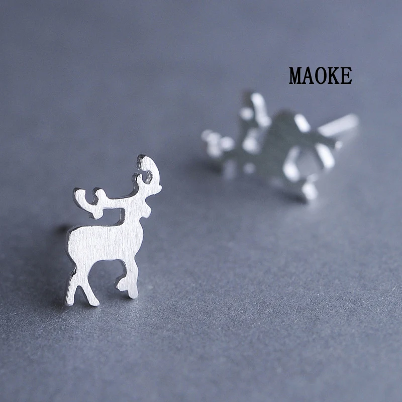 Promotions Sen System Drawing Small Elk Earrings 925 Sterling SV Sweet Fashion Jewelry for Women's Gifts | Украшения и