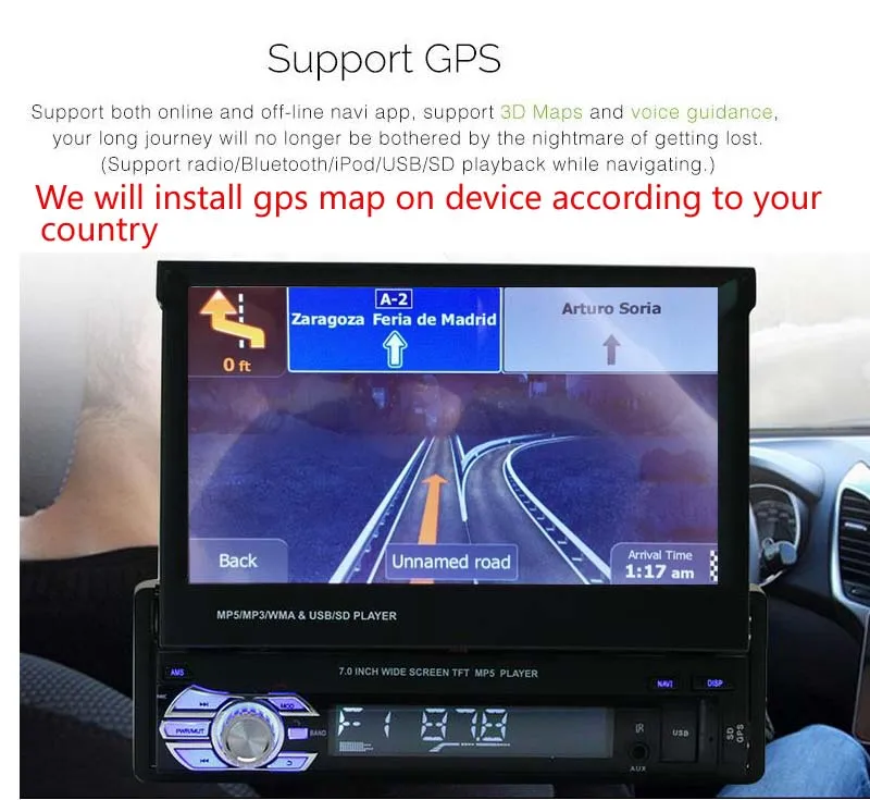 Один 1 DIN автомобильный dvd-плеер Авторадио gps WIN8 UI Сенсорный Стерео Радио автомобильный+ gps карта