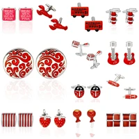 memolissa romantic red cufflinks 18 style santa claus car lollipop strawberry design wedding cufflinks christmas gift