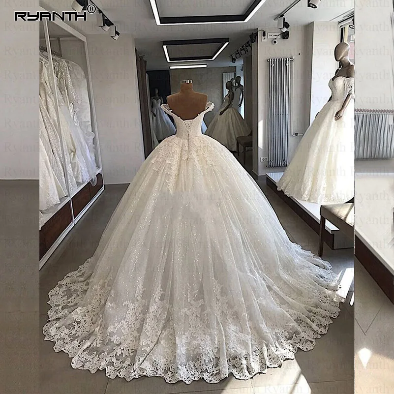Роскошные свадебные платья Robe De Mariee 2019 бальное платье с открытыми плечами