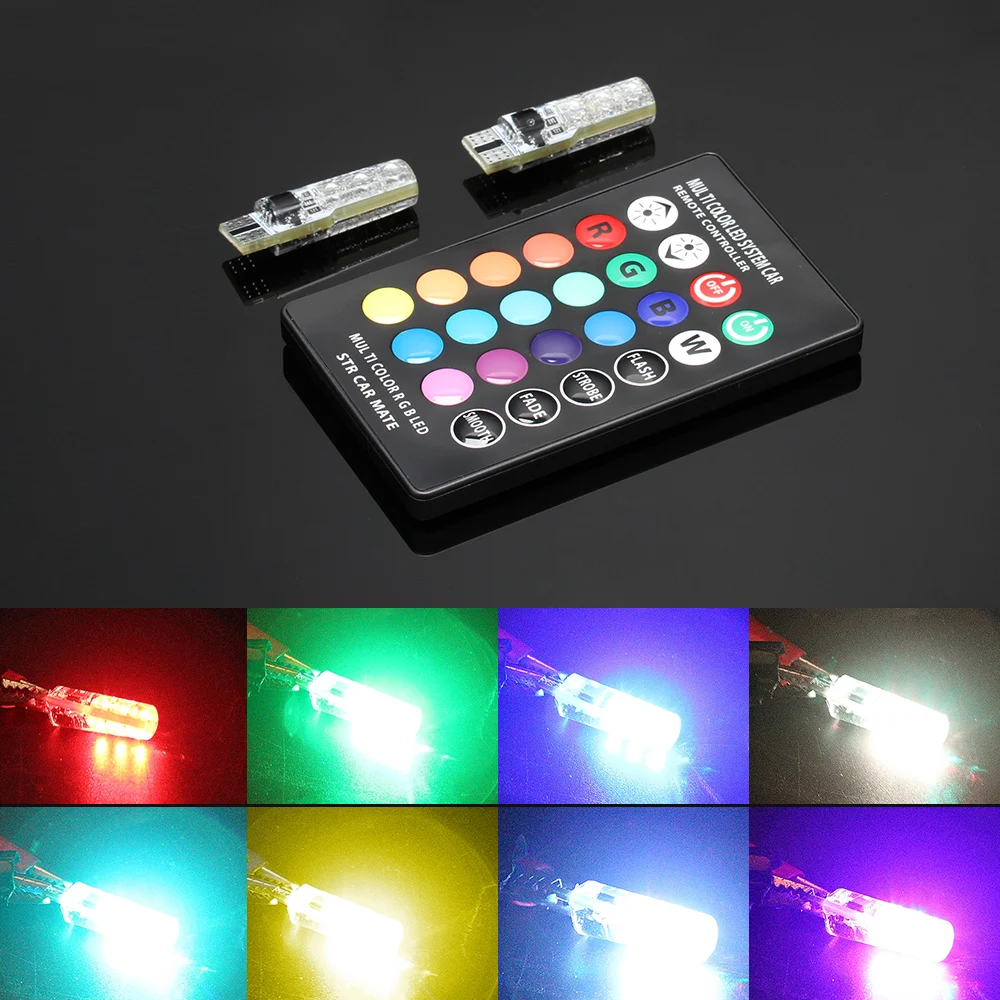 Зеленый L T10 светодиодный rgb лампы светильник для чтения 12V W5W Автомобильные фары RGB