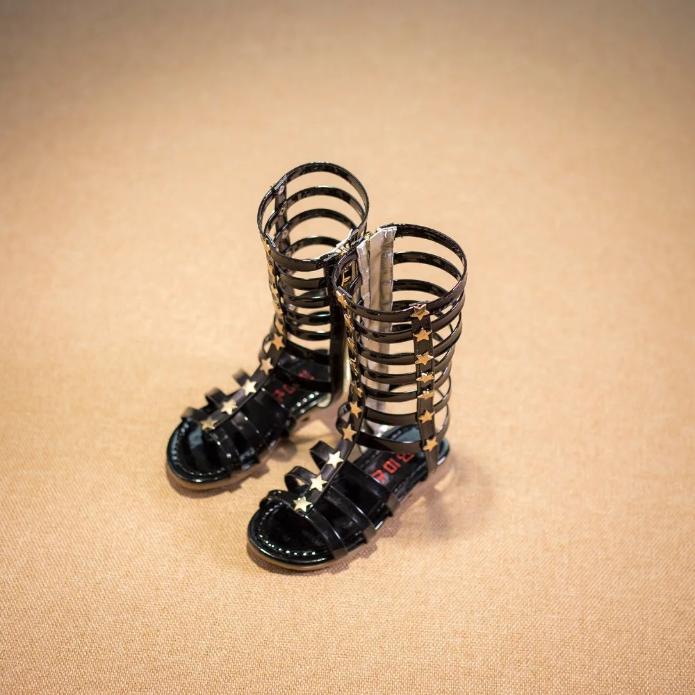 2019 Summer Children Boots Sandals Gladiator Girls Fashion Shoes Kids Cool Knitted Cutout Open Toe |
