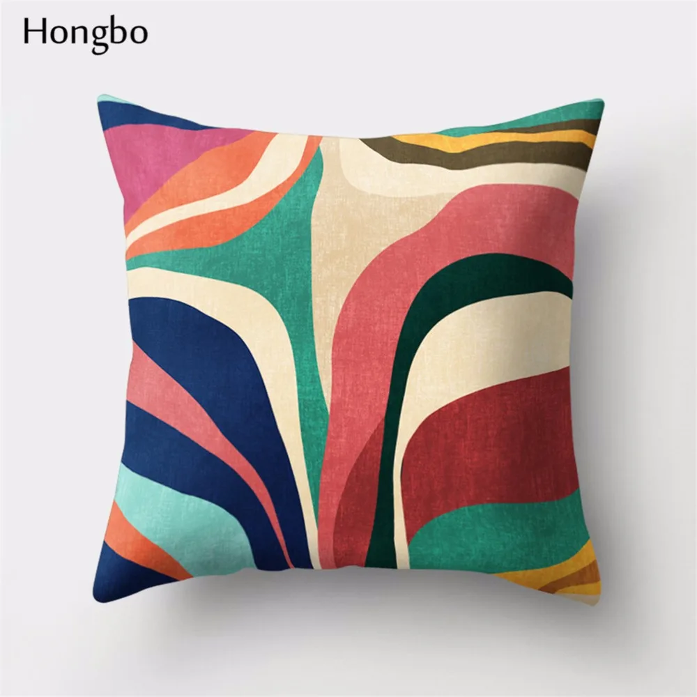 Hongbo 1 шт., креативный чехол для подушки с рисунком солнца, птиц, гор, чехол для подушки, наволочка для кровати, чехол для подушки для автомобиля, дивана, домашний декор