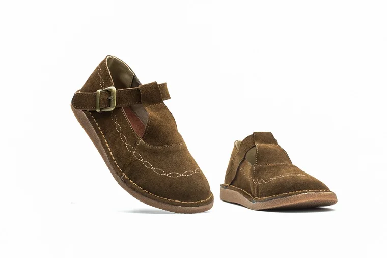 Careaymade-Low price Cow suede pure handmade Buckle Strap shoes the retro art mori girl Women's casual Flats | Обувь