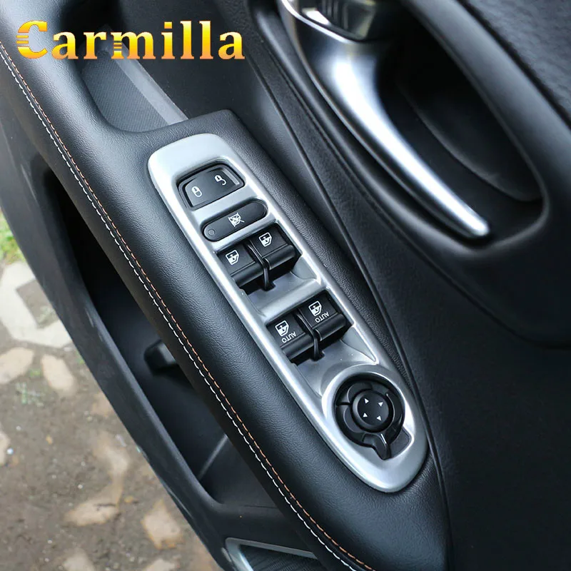 4 шт./компл. ABS хромированный стеклоподъемник кнопка переключения панель наклейка