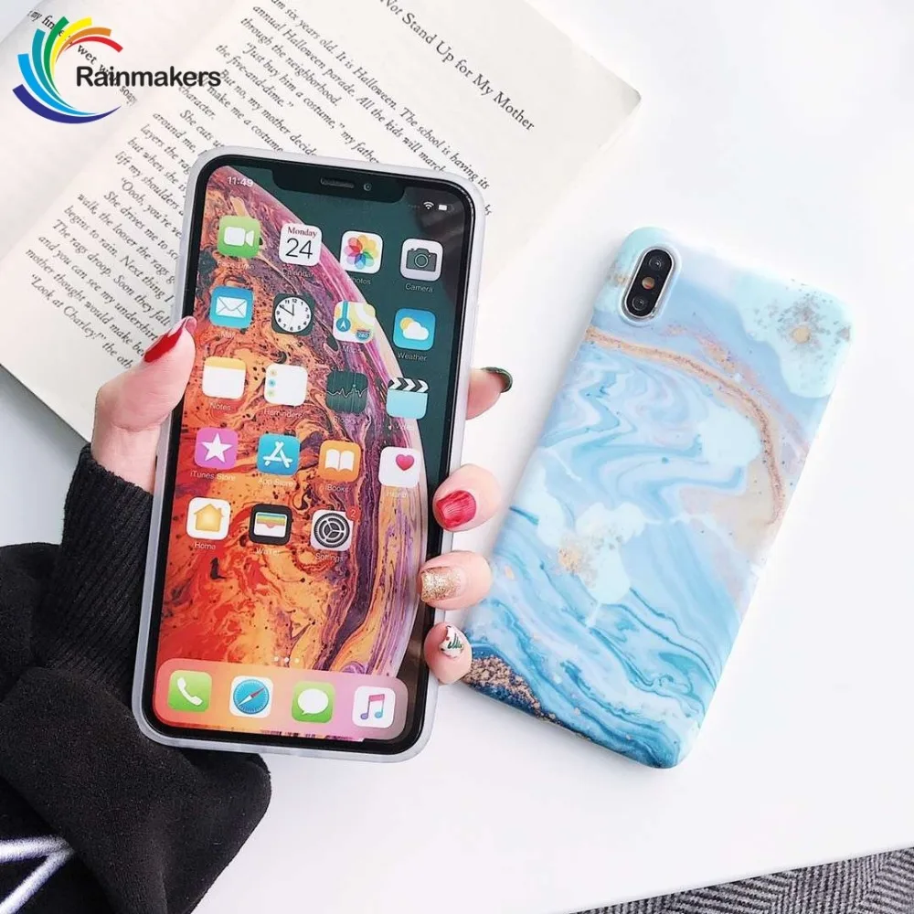 Морская волна Мрамор рисунком популярный чехол для телефона iPhone XS MAX XR X задняя