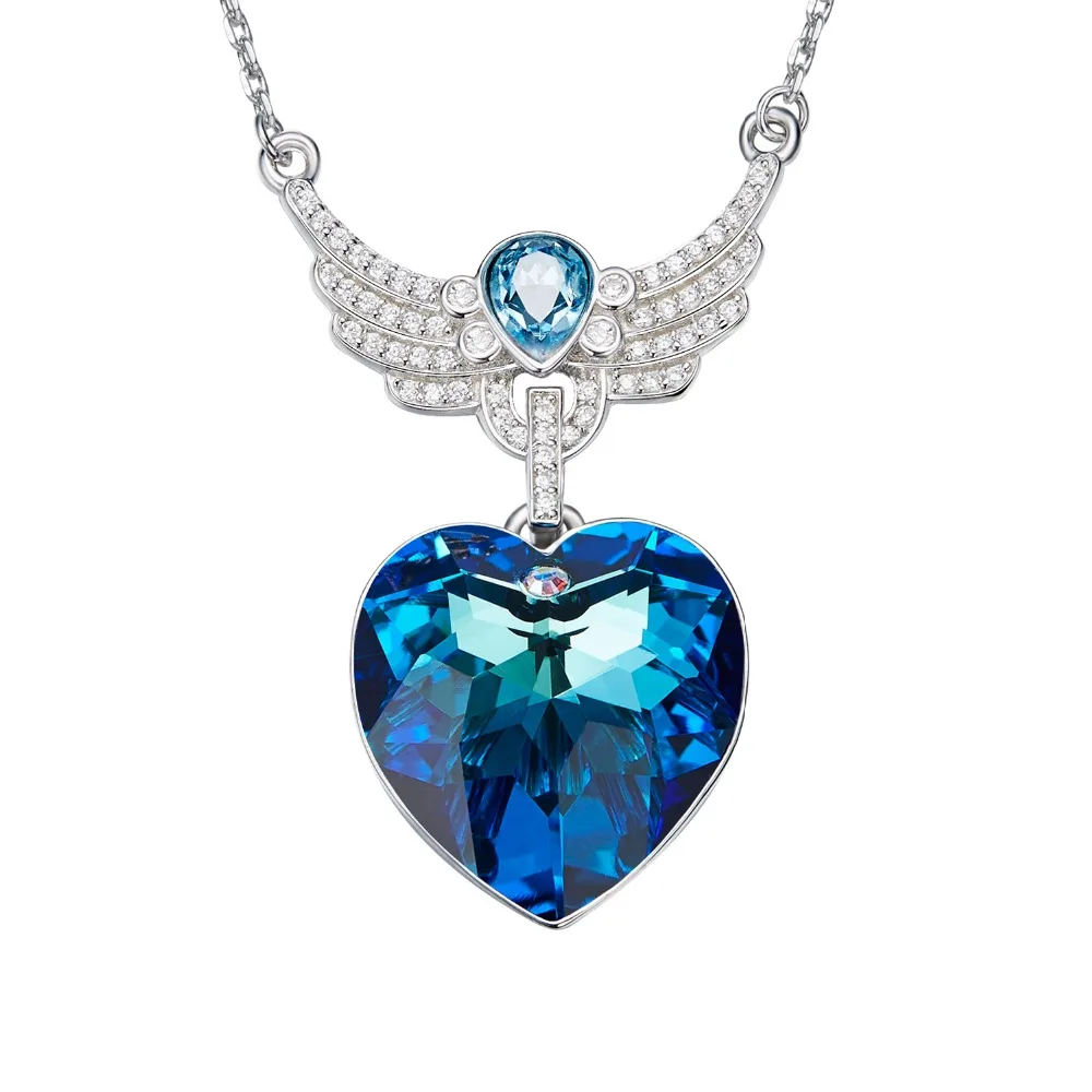 Panda100 женское ожерелье с подвеской украшенное кристаллами от Swarovski крыльями